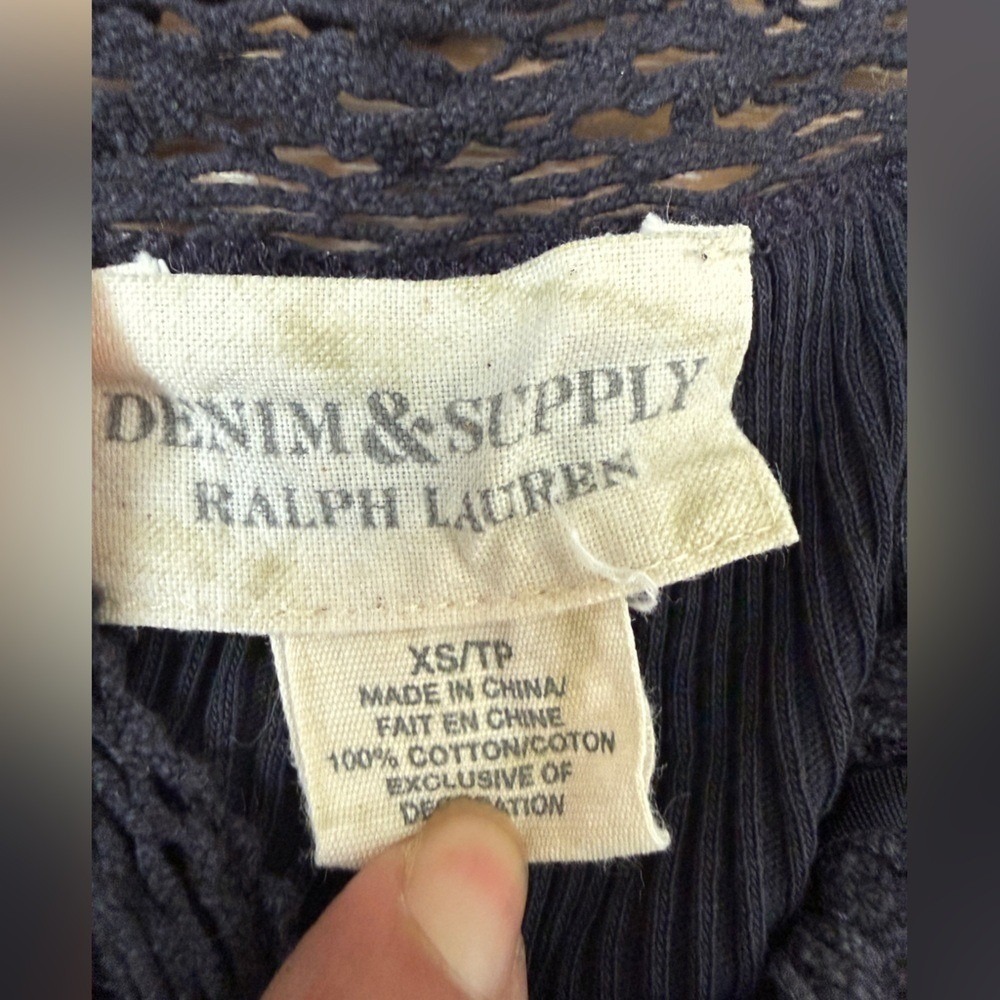 DENIM & SUPPLY RALPH LAUREN Womens Tank Top Boho Coquette Cottagecore Crochet XS - Picture 7 of 7
